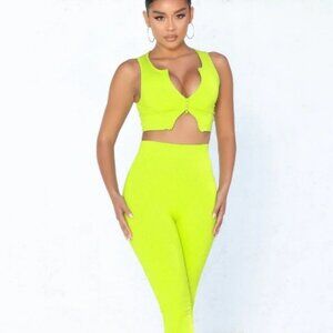 Alexa Snatched Crop Top Lime - XL